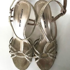 Antonio Melani pumps heels dazzler gold size 8.5